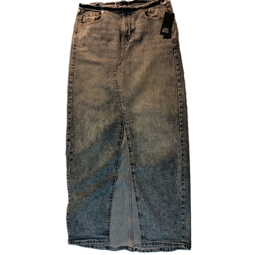 Low-Rise Denim‎ Midi Skirt - Wild Fable NWT SKUW335